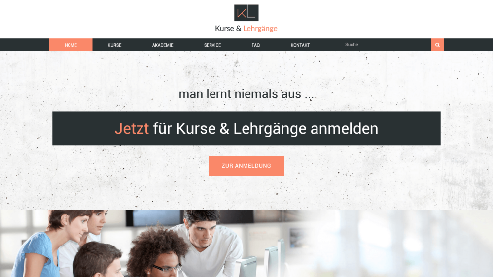 Website Vorlage Kurse